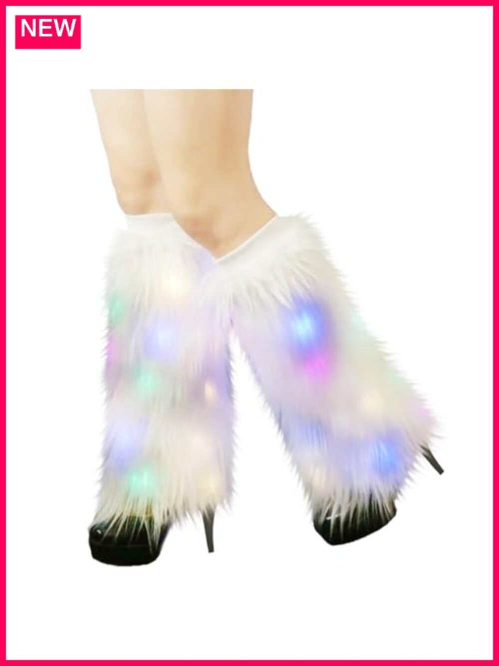 Faux Fur Leg Warmers, Plush Fluffy Winter Boot Cuff Wrist Covers